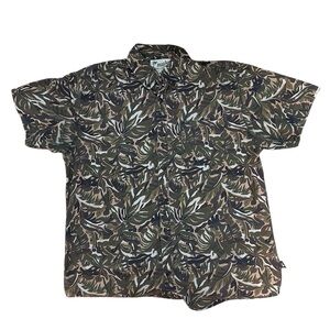 Howler Bros Men’s 100% Cotton Jungle Print Short Sleeve Button Shirt Size Medium